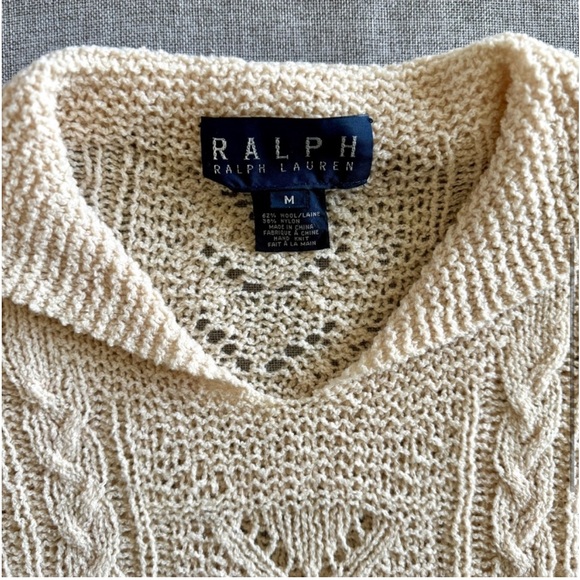 Ralph Lauren Blue Label Cropped Sweater Pale Almond | M - Picture 4 of 4